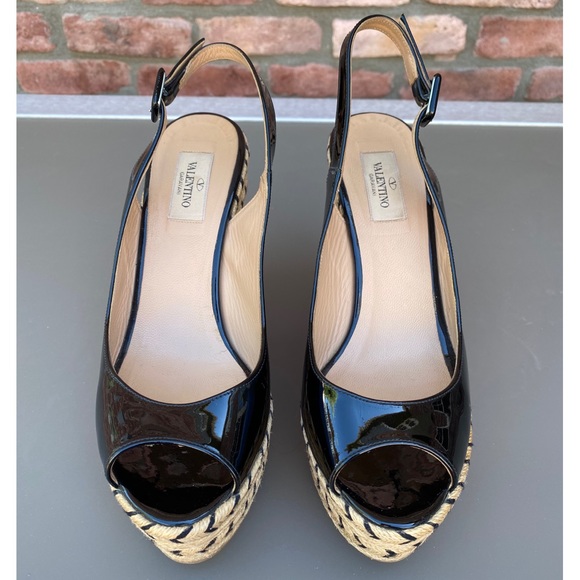 Valentino Patent Leather Espadrille Wedges - S 39 - Picture 3 of 10